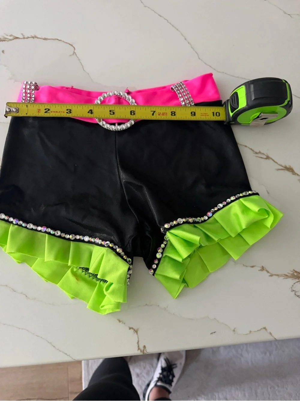 Designer inspired Neon Green, Hot Pink & Black Dance Two-Piece Set L*V*
